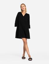 Abito blusato - Mussola - nero