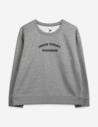 Mikina - Kulatý výstřih - svetle šedá