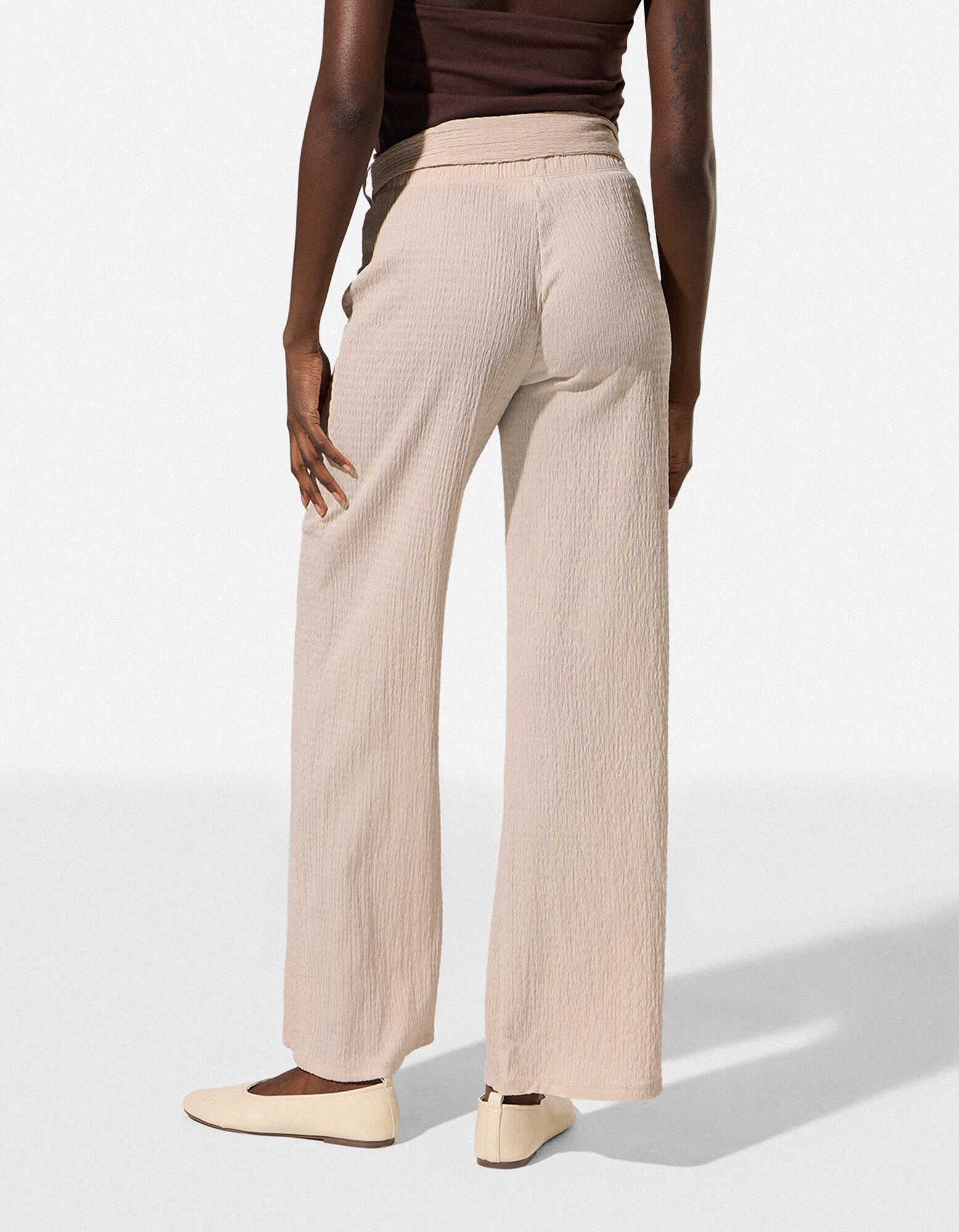 Hose - Bindeg&uuml;rtel - Beige