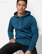 rozpinana bluza - kaptur z troczkiem - turkusowy