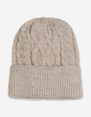 Čepice - COPÁNKOVÝ VZOR - béžová