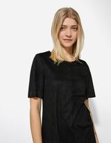 sukienka - jednokolorowy - czarny