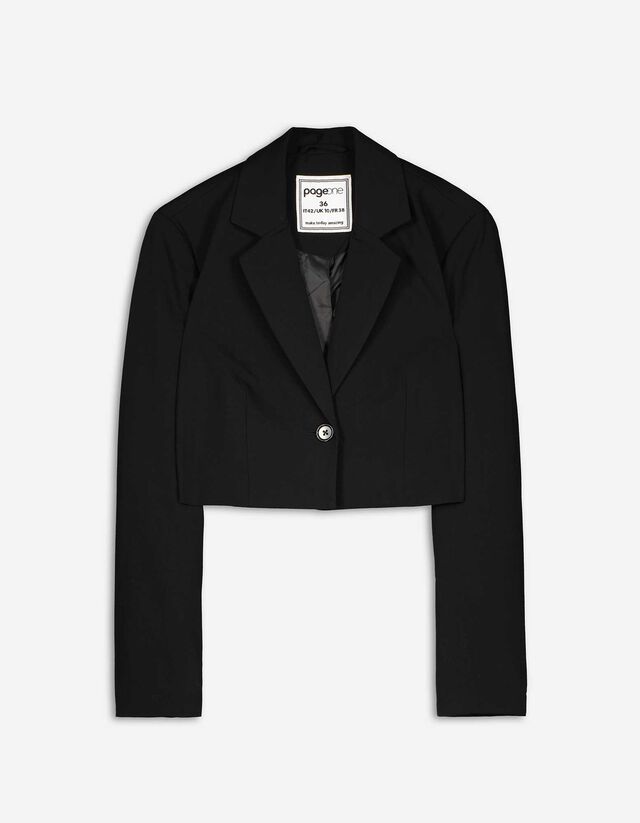 Cropped Blazer - Viskose-Anteil