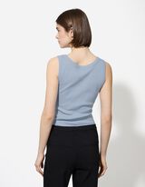 Top - Geribde structuur - lichtblauw