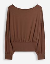Langarmshirt - Modal-Anteil - Braun
