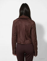 Bikerjacke - Wildlederimitat - braun