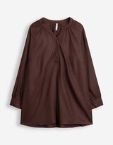 Bluse - einfarbig - Dunkelbraun