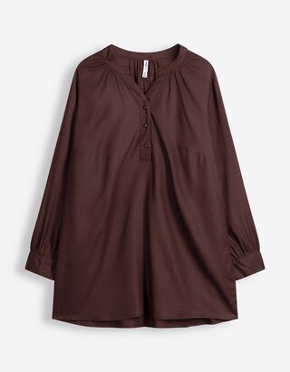 Bluse - einfarbig - Dunkelbraun