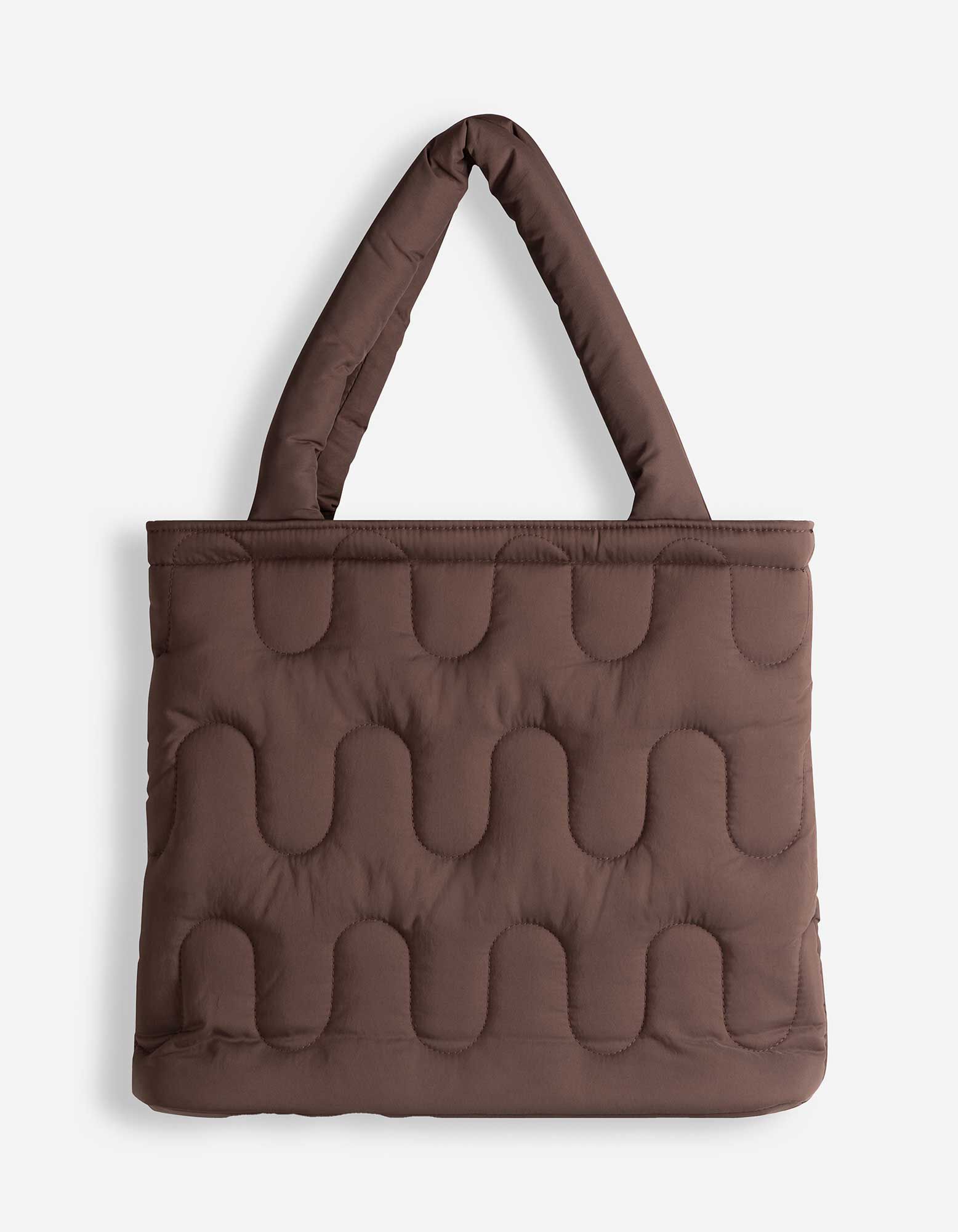 Schultertasche - Wattierung - Dunkelbraun