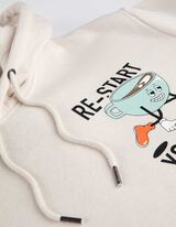 Mikina s kapucňou - Zadný výtlačok - bezova