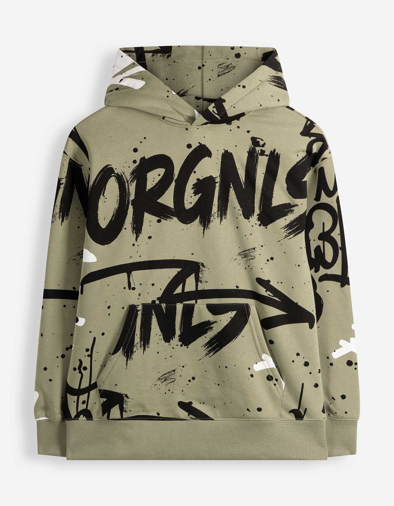 Hoodie - Print all-over - Kaki
