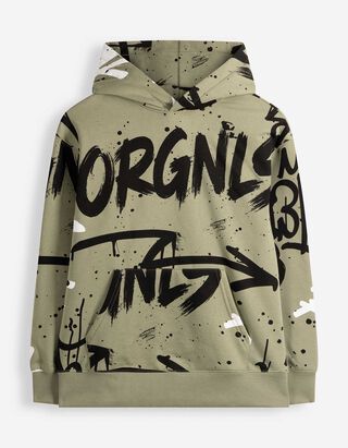 Hoodie - Print all-over - Kaki