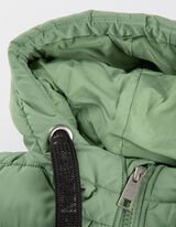 Dolg telovnik - Kapuca z zatezno vrvico - temno zelena