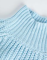 Pulóver - Ejtett vállú - vilagoskek