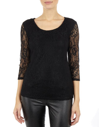Damen Shirt mit floraler Spitze&nbsp;