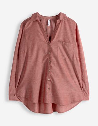 Bluse - Brusttasche - dunkelrot