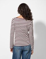 Langarmshirt - Baumwolle - dunkellila