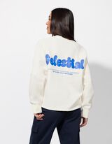 Trikotažinis megztinis - Atgalinis atspaudas - baltas