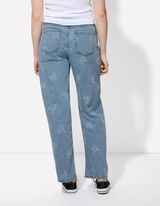 dżinsy - wzór na całej powierzchni - jasny niebieski