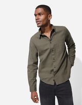 Hemd - Leinen-Optik - dunkelgrün