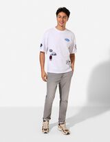 T-Shirt - Allover-Print - wei&szlig;