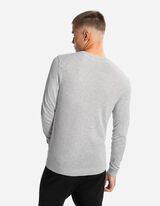 Marškinėliai ilgomis rankovėmis - Smulkus mezginys - sviesiai pilkas