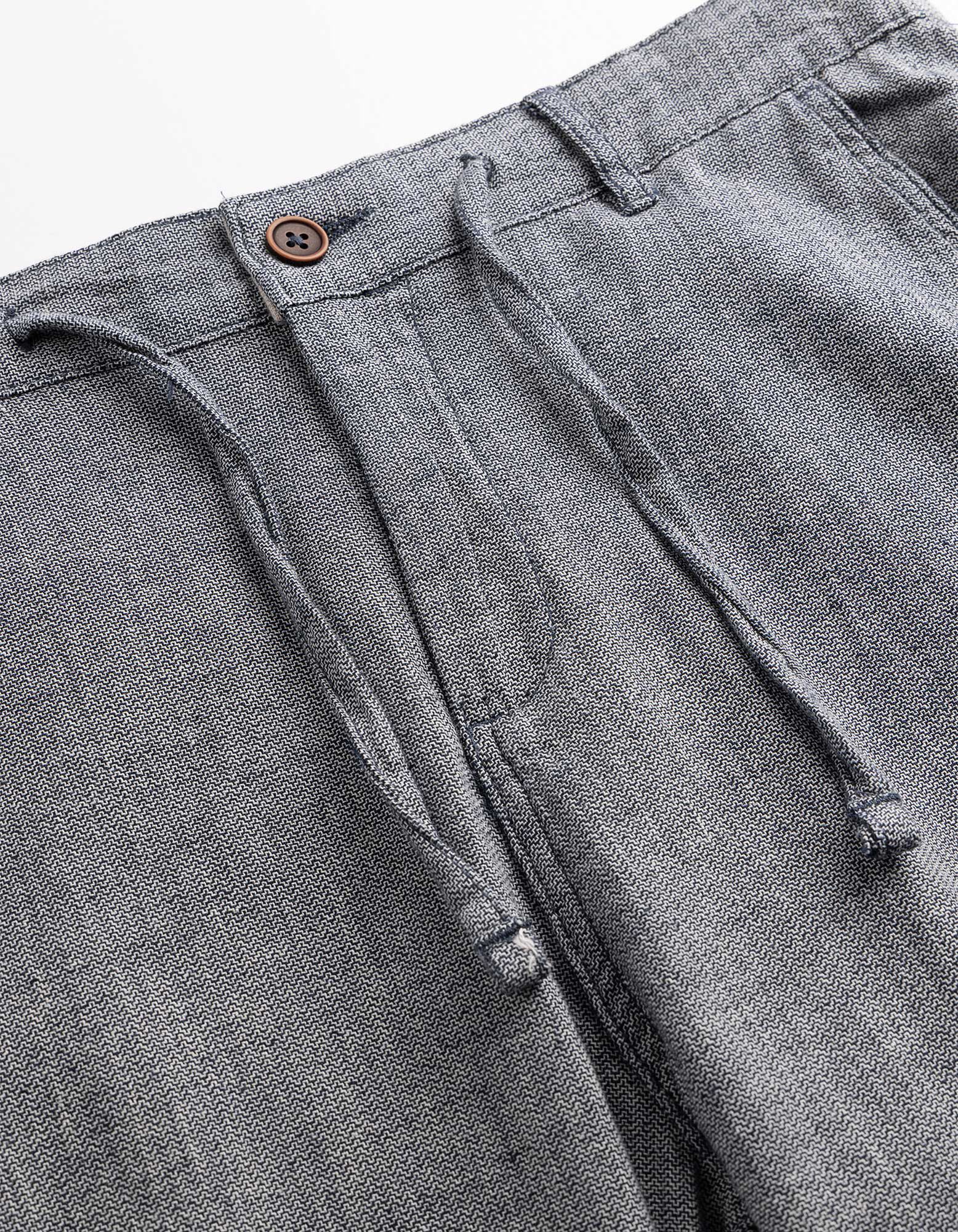 Chinohose - Leinen-Mix - dunkelblau