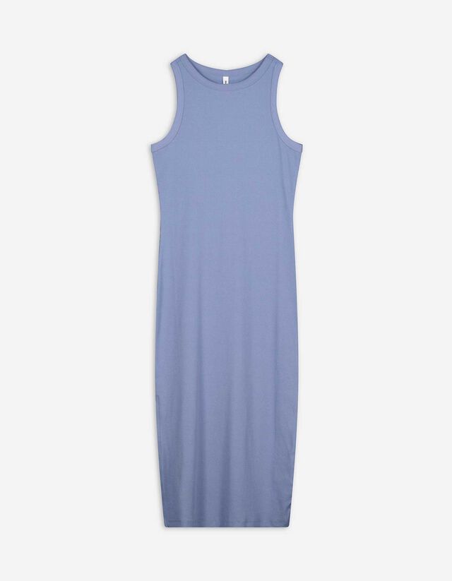Midikleid - Seitenschlitz - hellblau