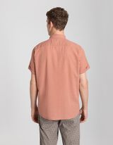 Srajca - Lanena mešanica - svetlo rjava