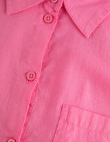 Blúzka - Náprsné vrecko - pink