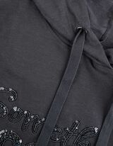 Kapucnis felső - Flitteres - fekete