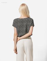 Bluse - Allover-Print - schwarz