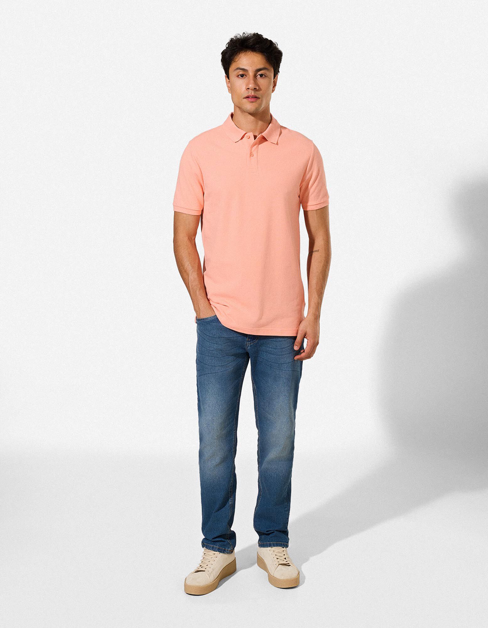 Poloshirt - einfarbig - Orange