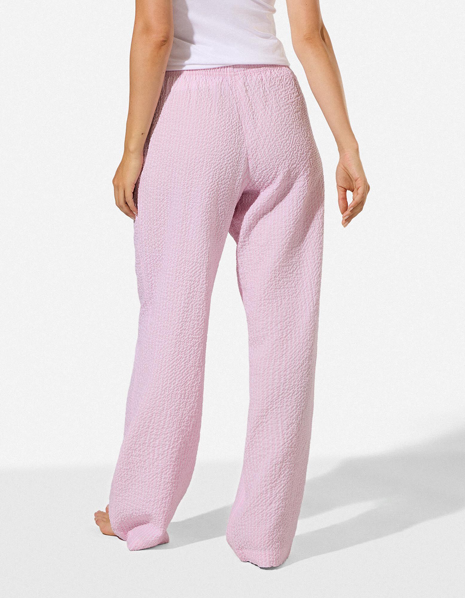 Pantalon de pyjama - Viscose m&eacute;lang&eacute;e - rose
