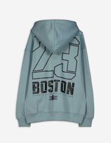 Kapucnis felső - H&aacute;tul nyomtatott minta - vilagos zold