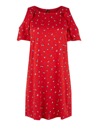 Damen Cold-Shoulder-Kleid mit Volantbesatz&nbsp;