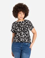 Póló - Visszahajtott ujj - fekete