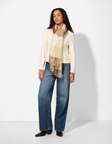 Šál - Károvaný vzor - bezova