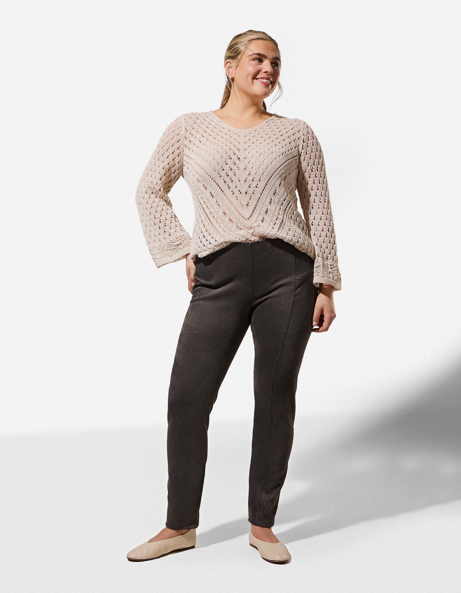 Legging - Imitatie su&egrave;de - grijs