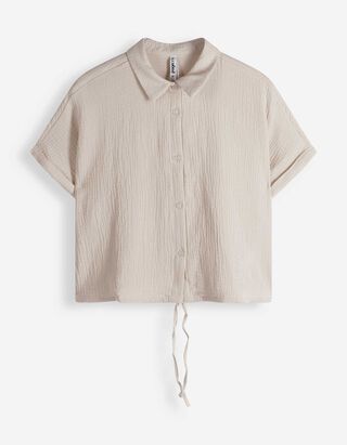 Hemd - Musselin - Beige