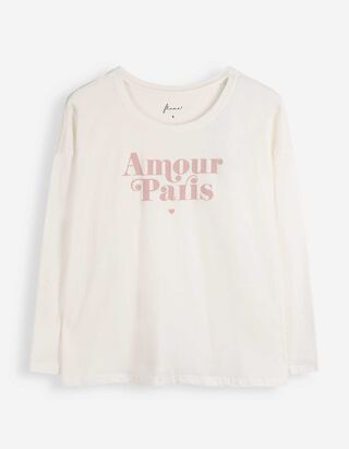 Pyjamaoberteil - Print - Off-White