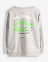 Sweatshirt - R&uuml;ckenprint - hellgrau