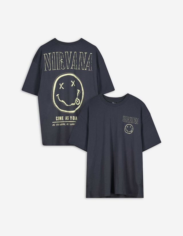Tricou - Nirvana - Gri inchis