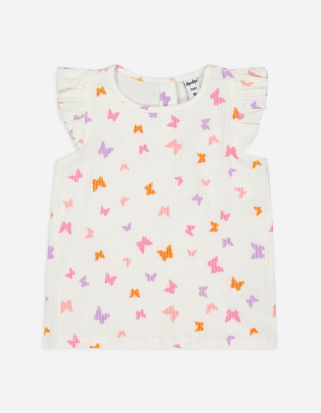 Maglia - Maniche con volant - bianco