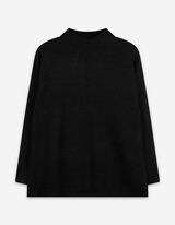 Longpullover - Seitenschlitz - schwarz
