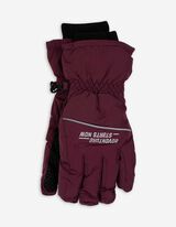 Skihandschuhe - Reflektor - dunkelrot