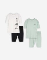 Pyjama Set aus Shirt und Shorts - 2er-Pack - bronzefarben