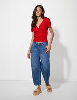 T-Shirt - Wickeloptik - rot