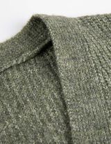 Cardigan lungo - Maglia a coste - verde scuro