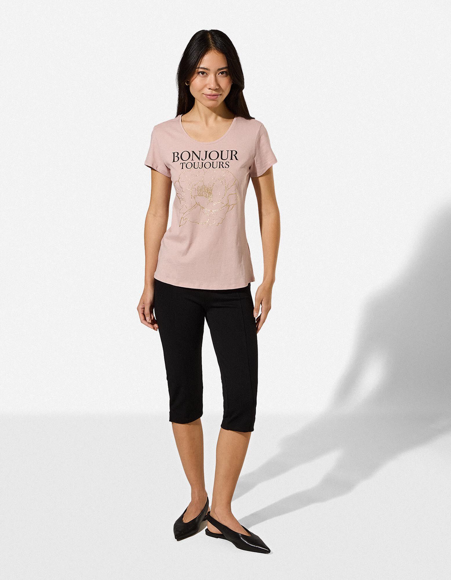 T-Shirt - Glitzerprint - Rosa